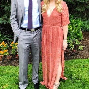 Nordstrom Socialite Lace Overlay Maxi Romper Dress